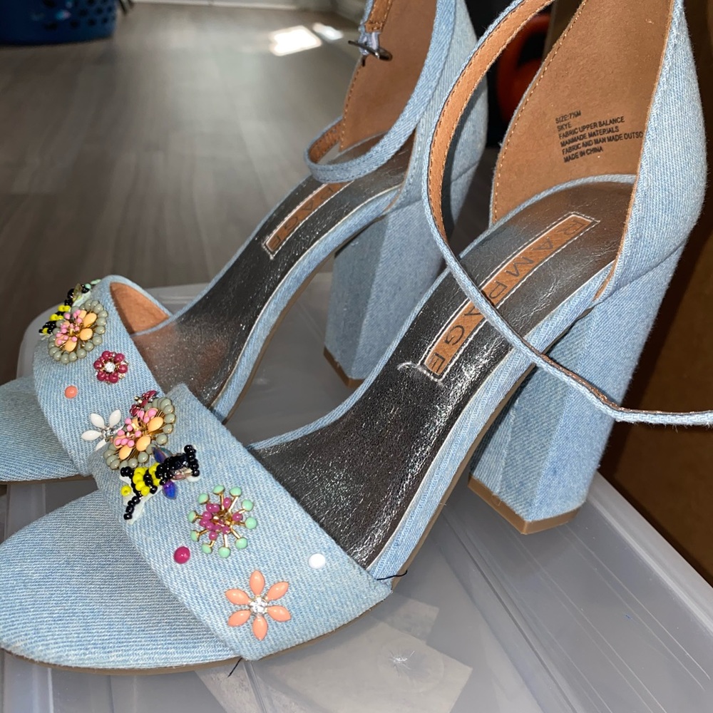 Rampage Heels - Jean/ beaded vintage